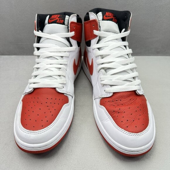 Mens Size 14 Nike Air Jordan 1 Retro High OG Heritage Shoes White Red Sneakers - Picture 2 of 8